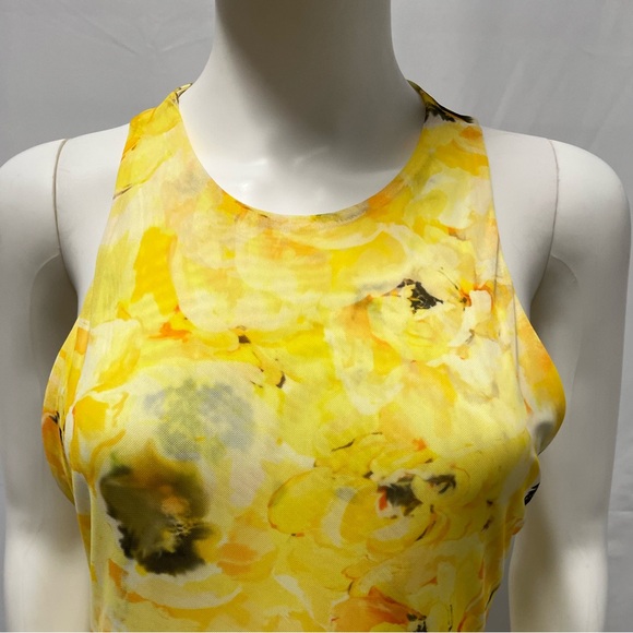 ZARA Yellow Bodycon Twist Racerback Long Yellow Stretch Dress Women’s Small - Picture 4 of 9